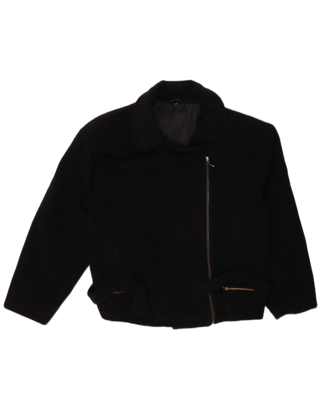 Vintage Γυναικείο Biker Jacket UK 14 Large Μαύρο