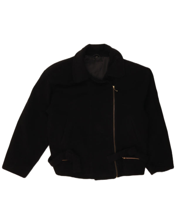 Vintage Γυναικείο Biker Jacket UK 14 Large Μαύρο