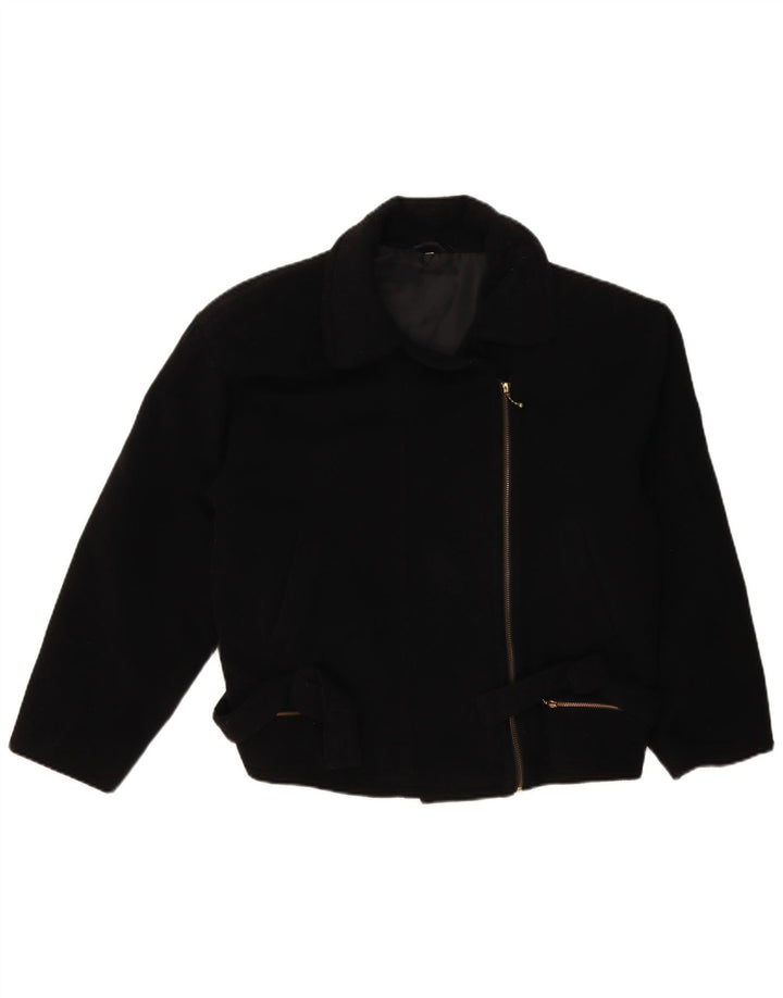 Vintage Γυναικείο Biker Jacket UK 14 Large Μαύρο
