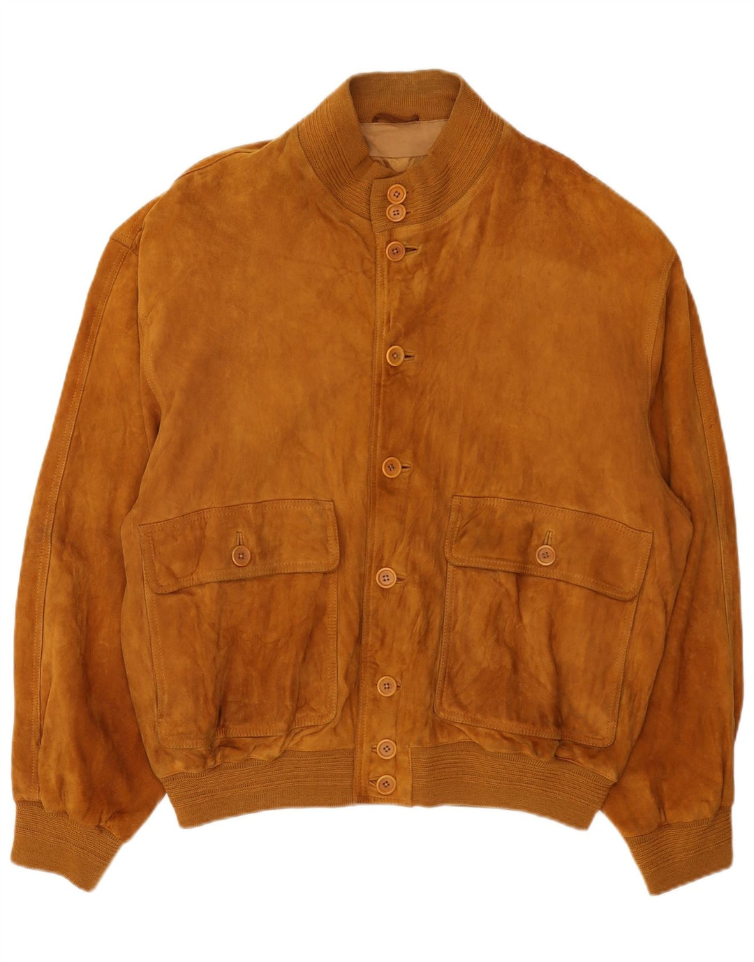 Vintage Ανδρικό Suede Bomber Jacket IT 54 2XL Καφέ Δερμάτινο