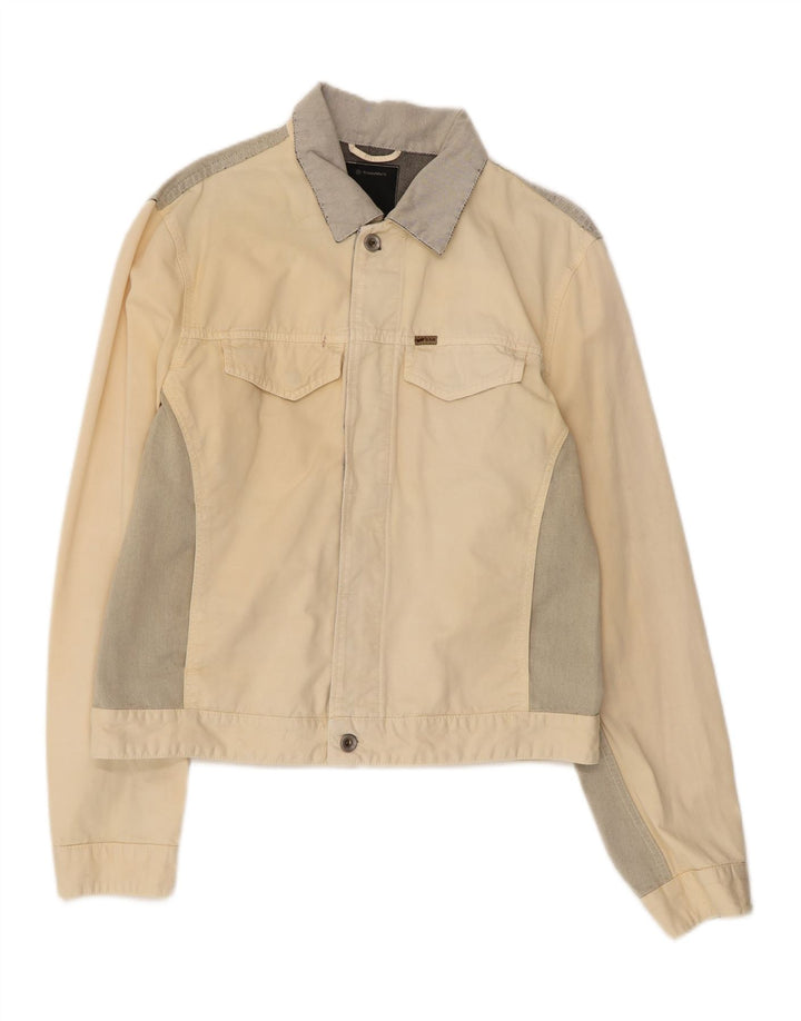 GAS Γυναικείο Τζιν Μπουφάν UK 18 XL Off White Colourblock