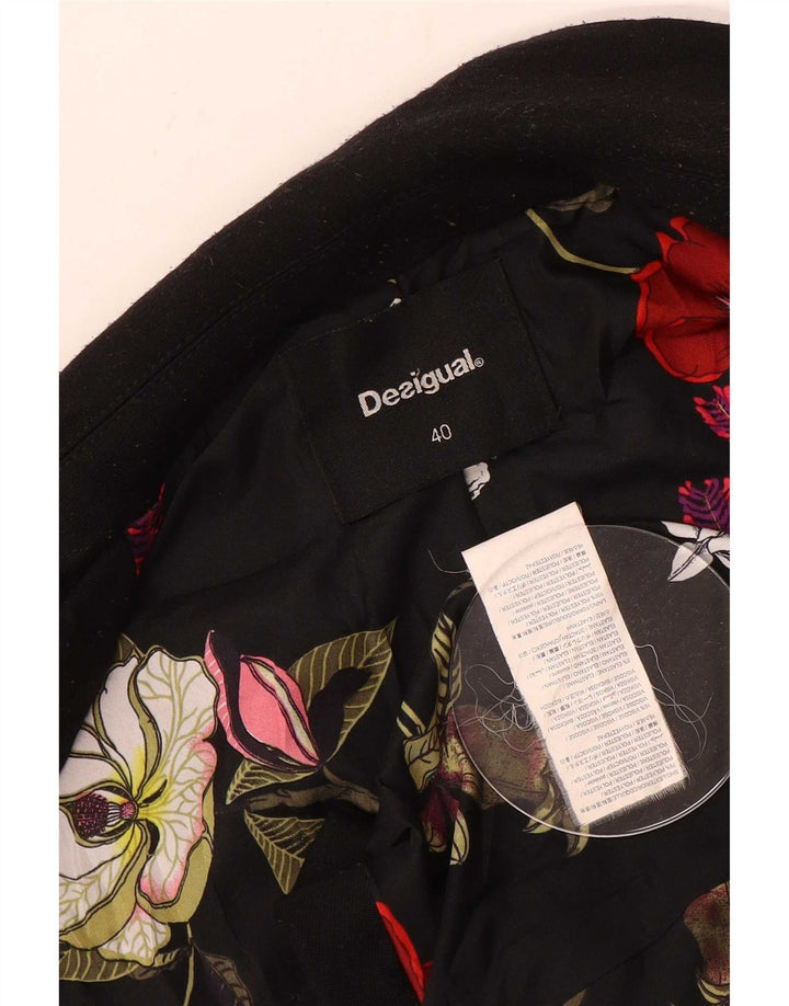 Desigual Γυναικείο Μπουφάν σακάκι με 1 κουμπί EU 40 Μεσαίο μαύρο φλοράλ πολυεστέρας