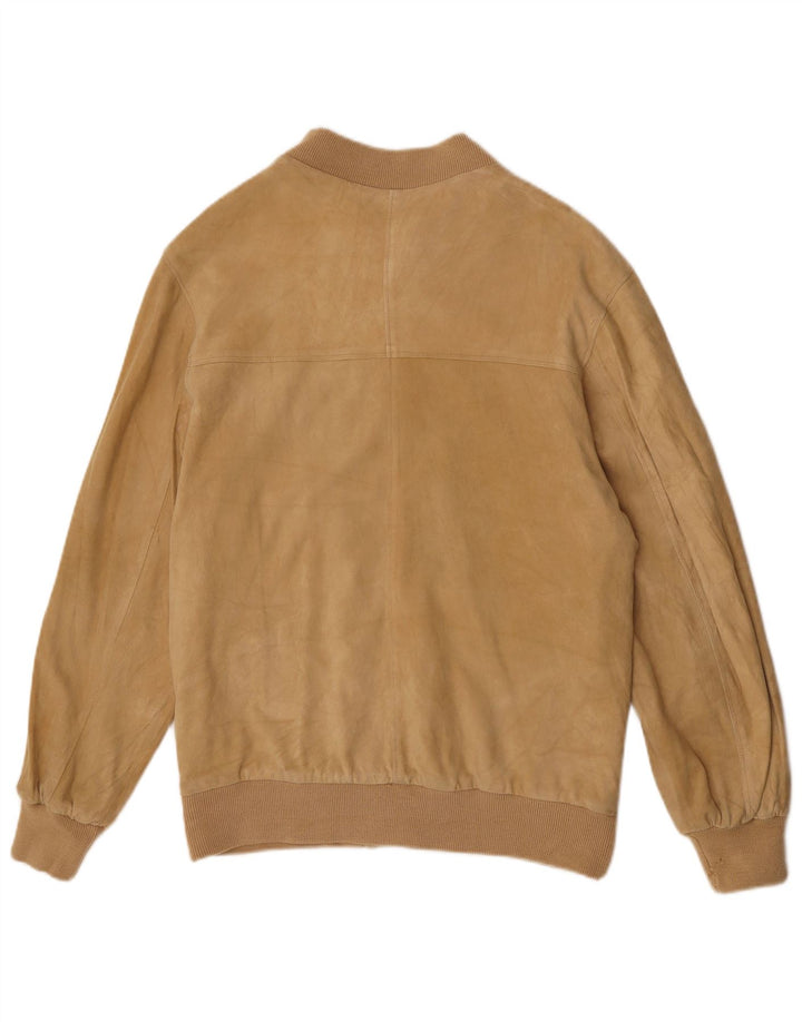 Vintage Ανδρικό Suede Bomber Jacket UK 38 Medium Beige