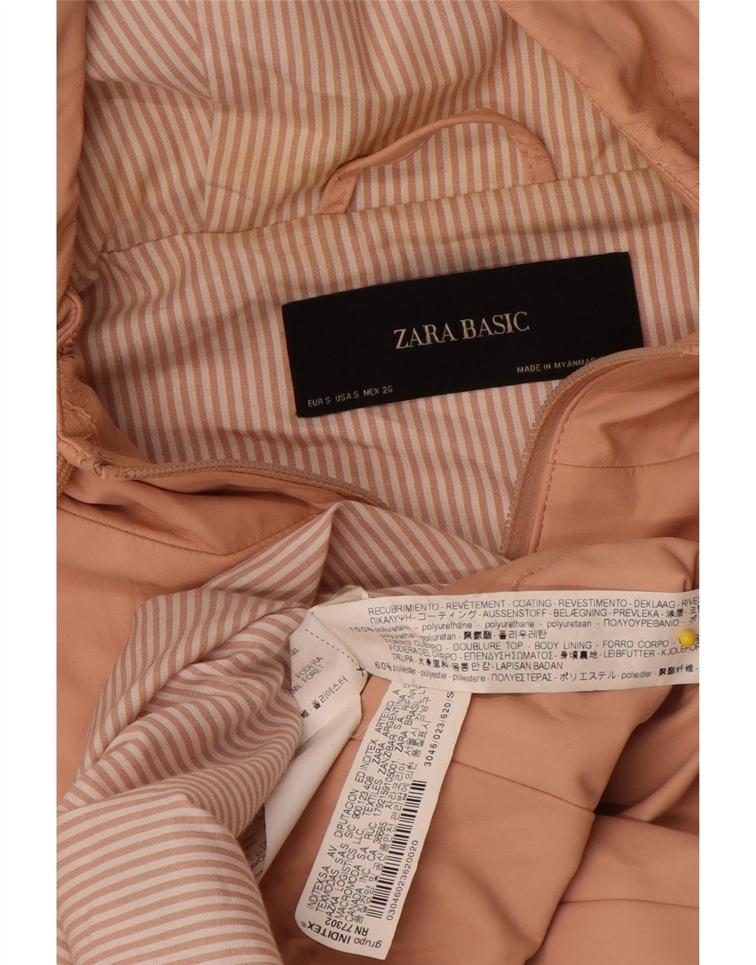 Zara Γυναικείο Αδιάβροχο με κουκούλα UK 10 Small Pink Πολυουρεθάνη