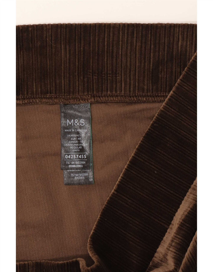 Marks & Spencer Γυναικεία βελούδινα κολάν UK 20 2XL καφέ πολυεστέρας