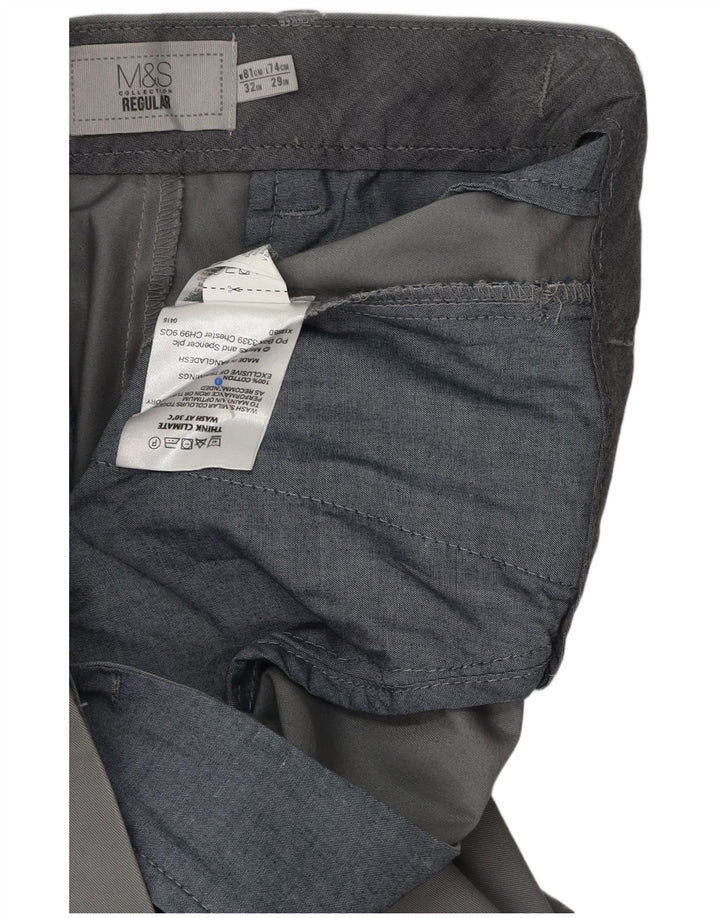 Ανδρικό ίσιο παντελόνι Marks & Spencer W32 L29 Γκρι βαμβακερό