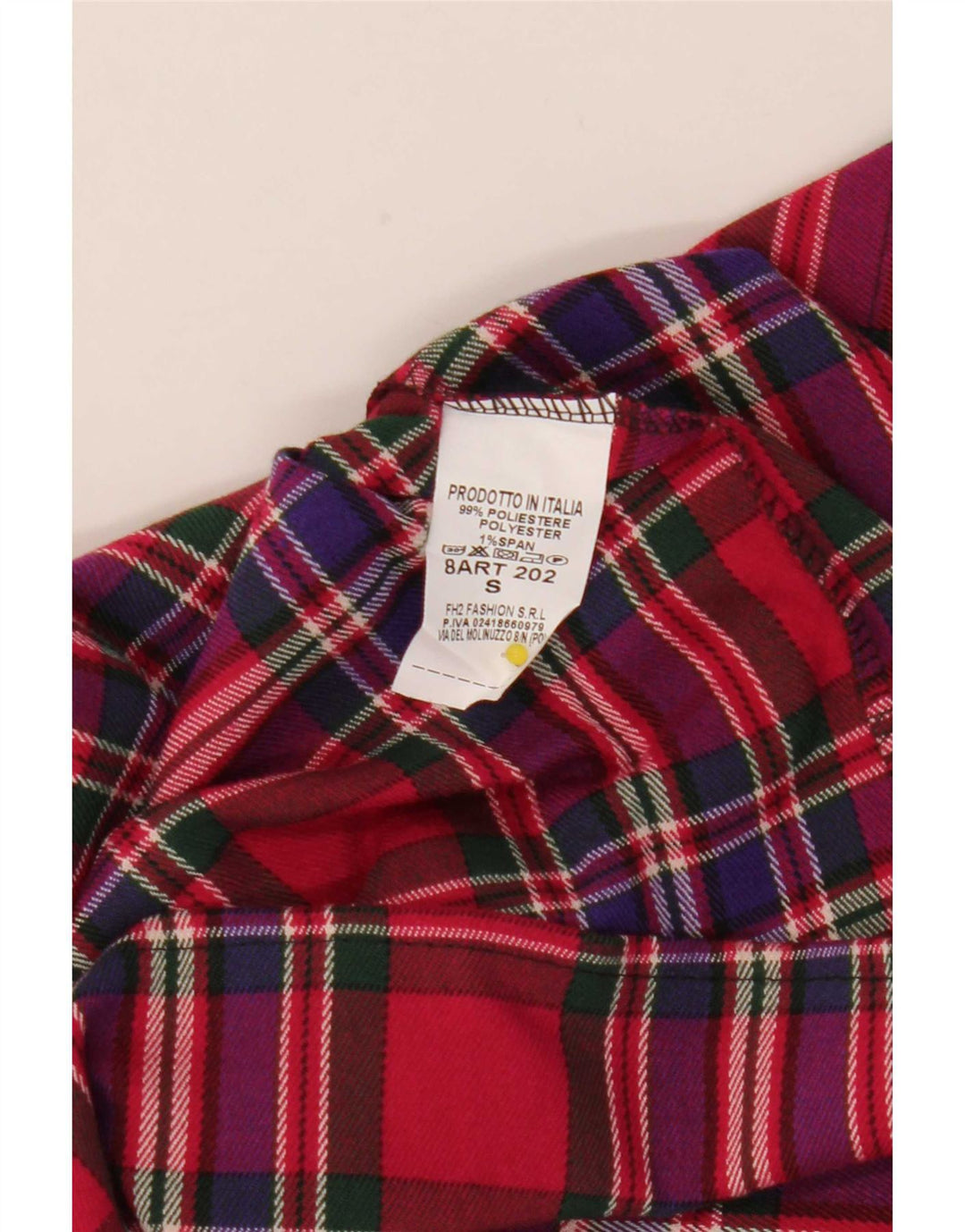 Vintage γυναικεία μίνι πλισέ φούστα Small W25 Red Check Polyester