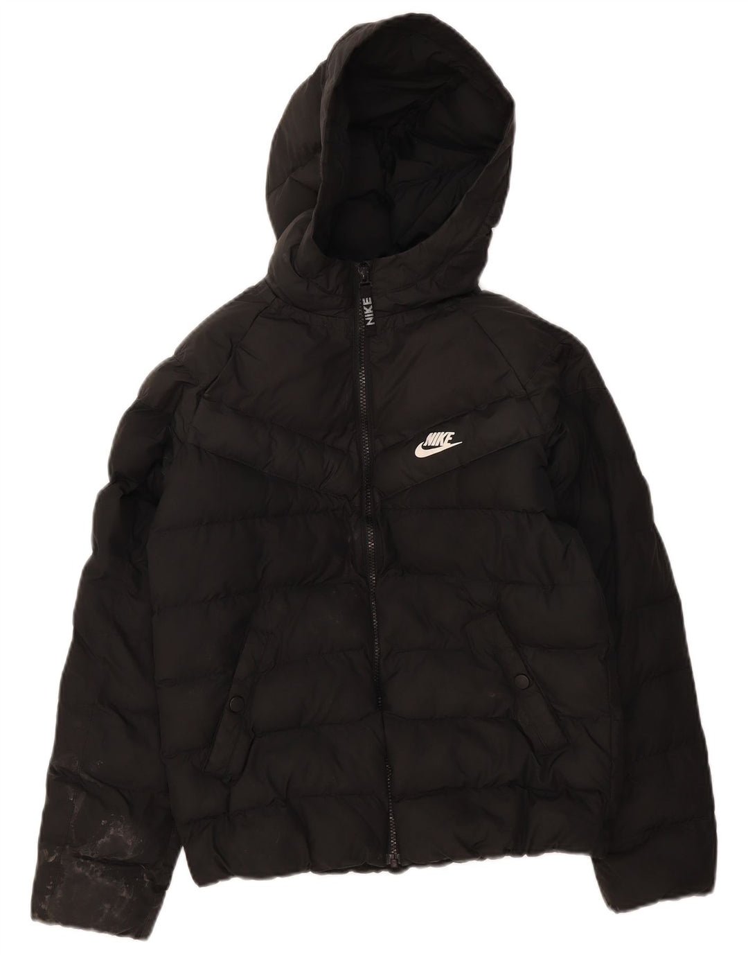 Μπουφάν Nike Boys με κουκούλα με επένδυση 12-13 ετών, μεγάλο μαύρο πολυεστέρα