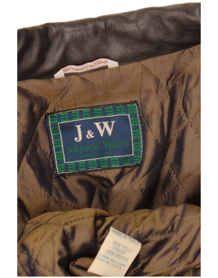 Vintage Γυναικείο Δερμάτινο Μπουφάν UK 18 XL Καφέ Δερμάτινο