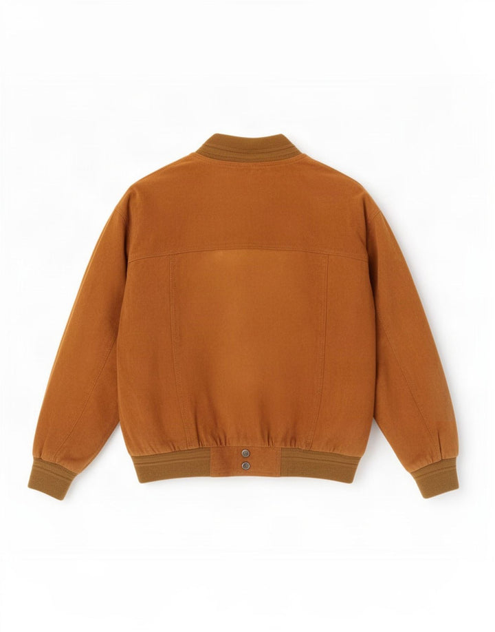 Vintage Ανδρικό Suede Bomber Jacket IT 48 Μεσαίο Καφέ Δερμάτινο