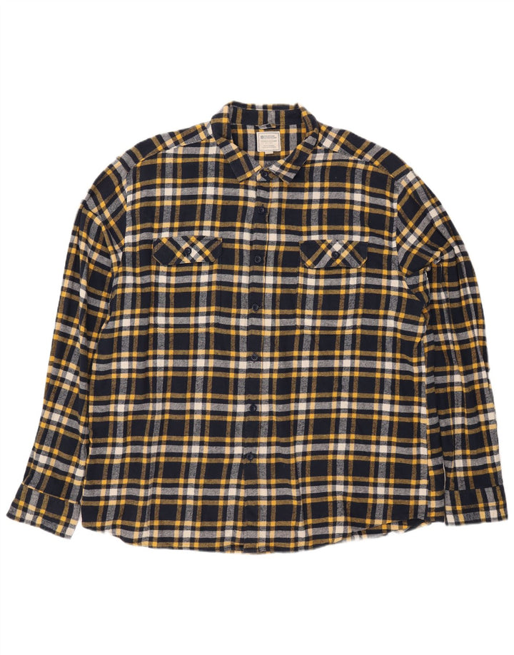 Ανδρικό φανελένιο πουκάμισο Mountain Warehouse 4XL Navy Blue Check Cotton