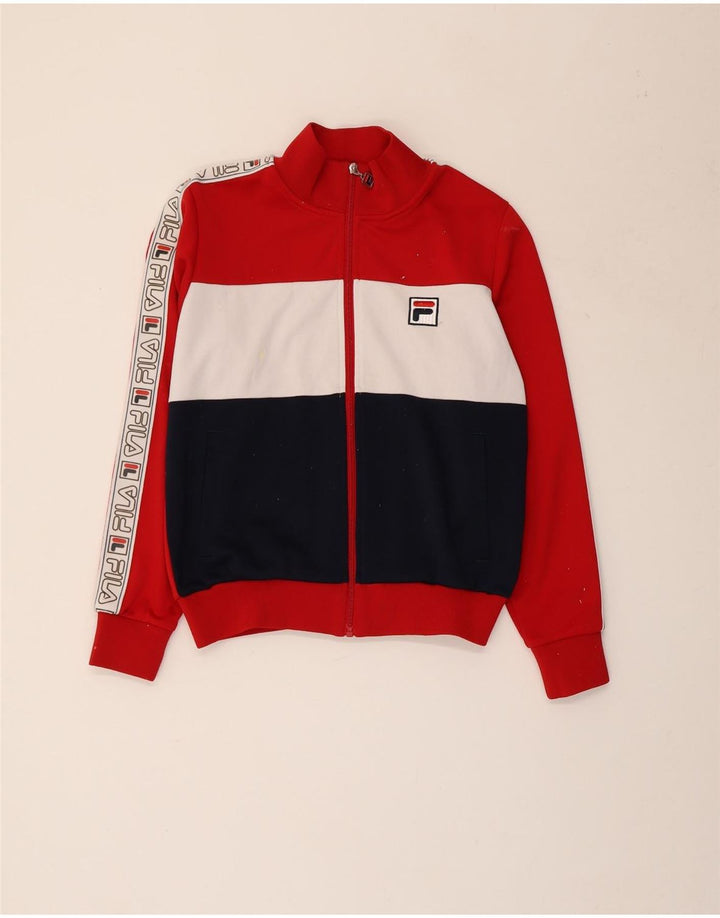 Γυναικεία αθλητική φόρμα FILA Top Jacket UK 14 Medium Red Colourblock