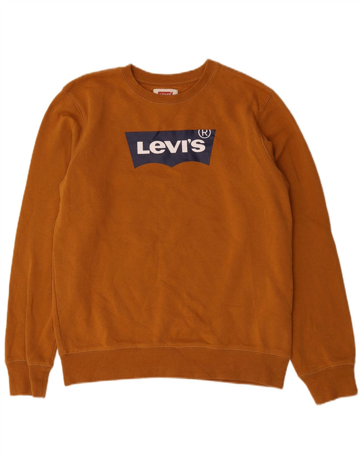 Γραφικό φούτερ Levi's Boys Jumper 15-16 ετών Καφέ βαμβακερό