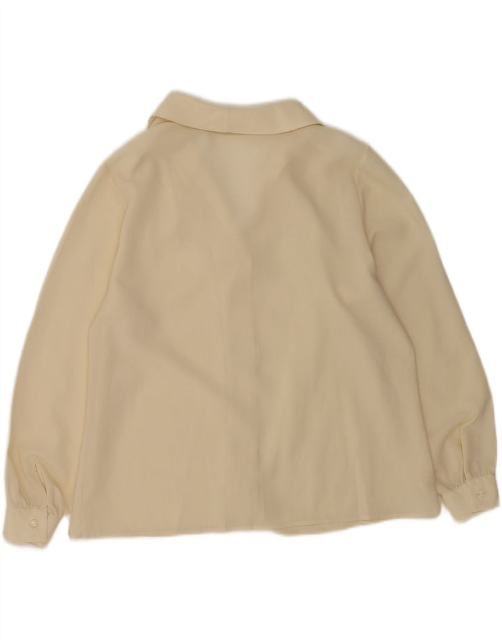 Vintage γυναικείο πουκάμισο μπλούζα IT 47 XL Beige Polyester