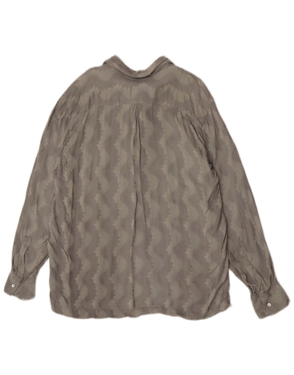 I Pinco Pallino Γυναικείο Πουκάμισο UK 16 Large Grey Chevron Viscose