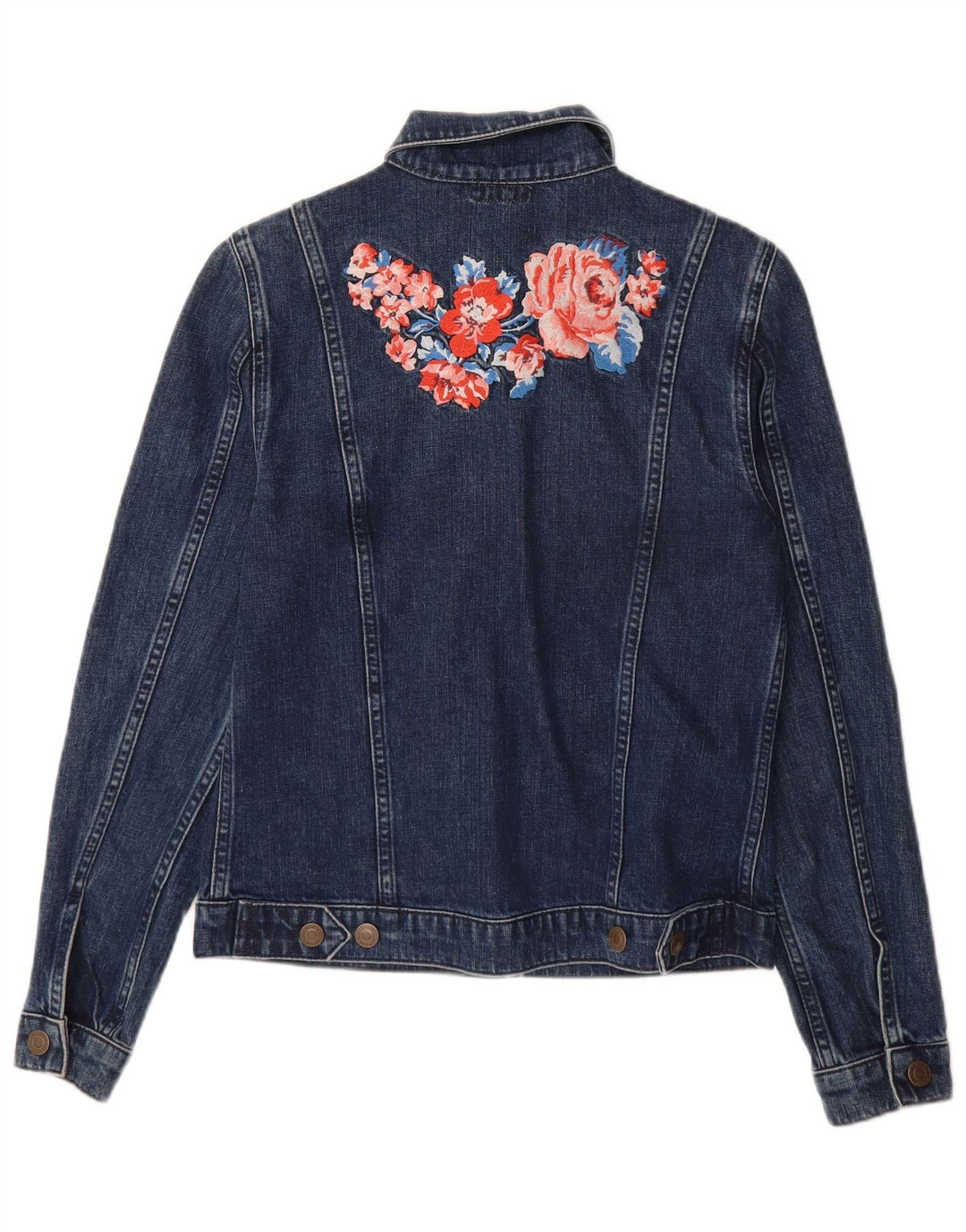 Cath Kidston Γυναικείο Τζιν Μπουφάν UK 8 Μικρό Navy Blue Floral Βαμβακερό