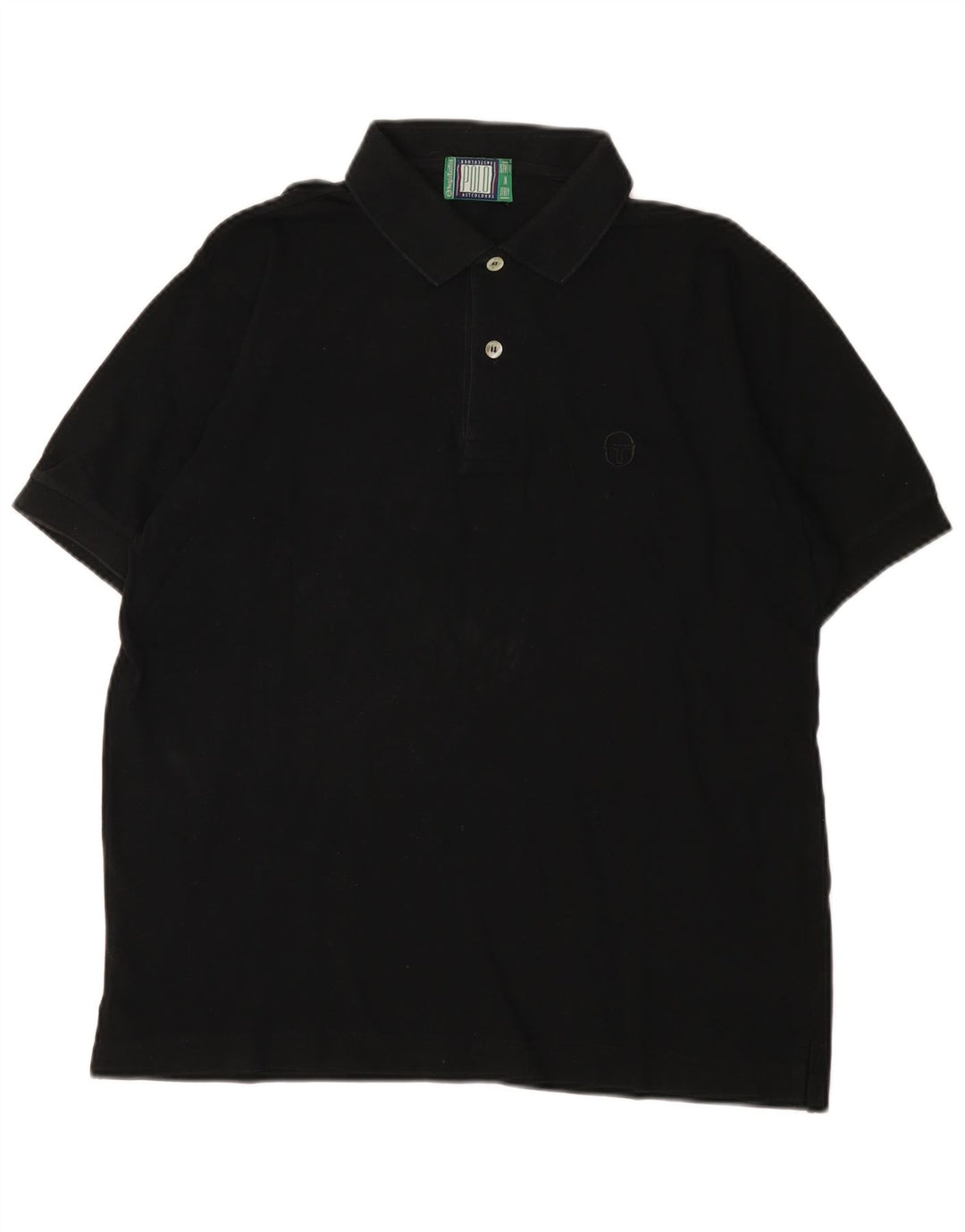 Sergio Tacchini Ανδρικό Πόλο Μπλουζάκι IT 48 Μεσαίο μαύρο βαμβακερό