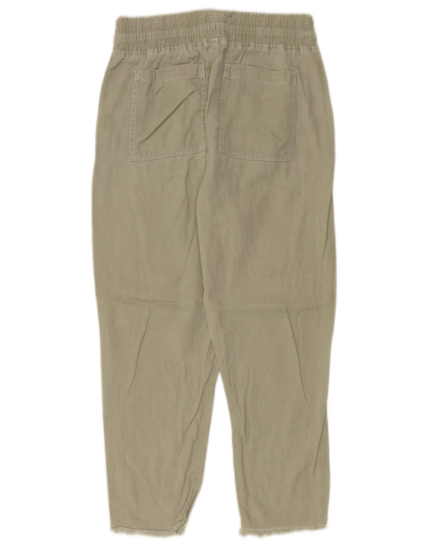 Zara Γυναικείο κωνικό ψηλόμεσο παντελόνι Casual Small W26 L27 Khaki Lyocell