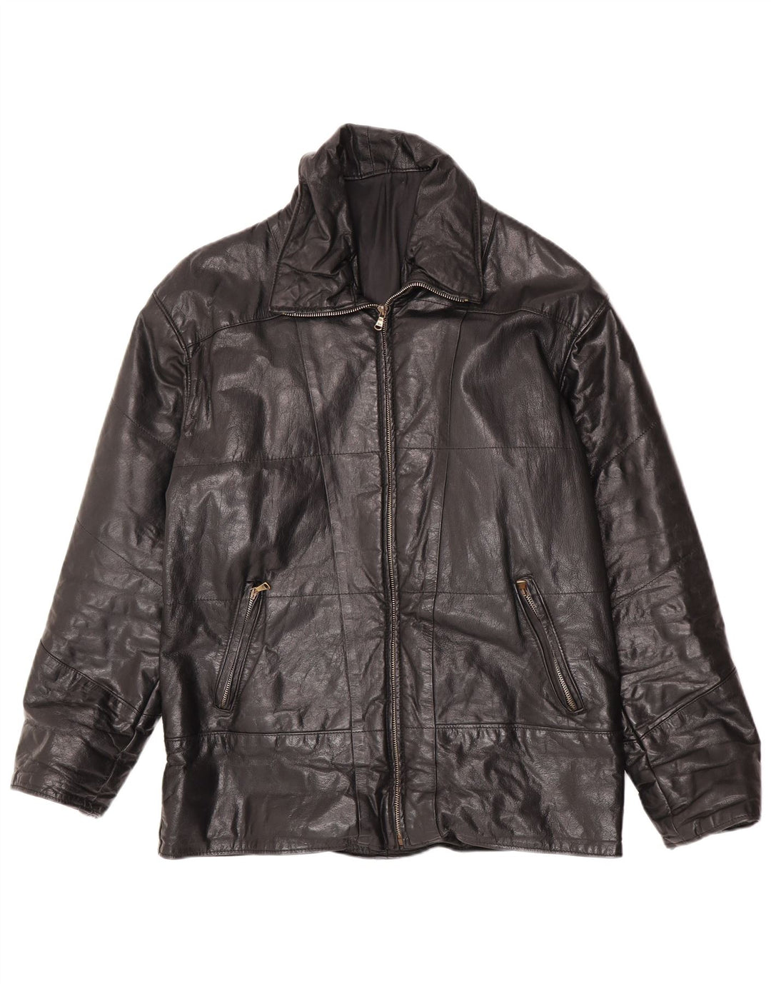 Vintage Ανδρικό Δερμάτινο Μπουφάν UK 36 Small Black