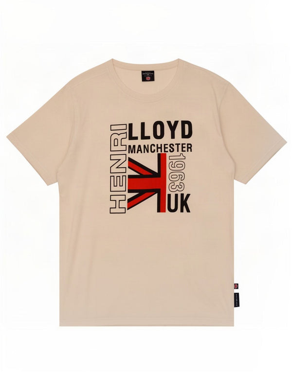 Ανδρικό γραφικό μπλουζάκι Henri Lloyd Top XL Λευκό βαμβακερό