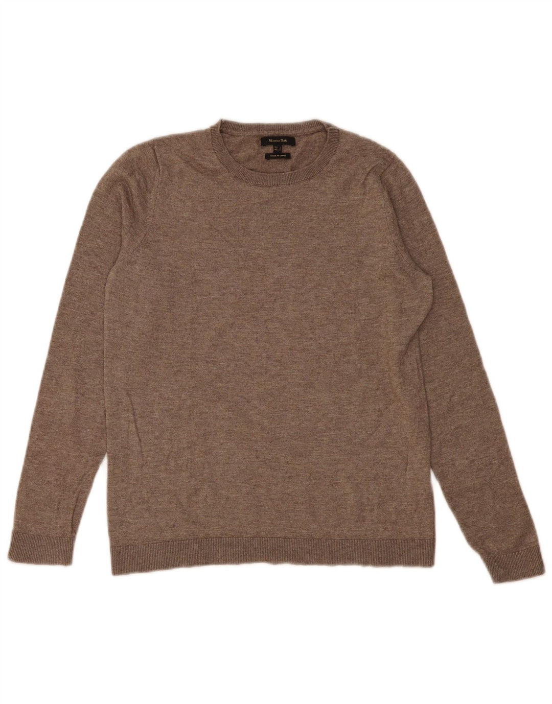Massimo Dutti Γυναικείο πουλόβερ με λαιμόκοψη UK 10 Small Beige Wool