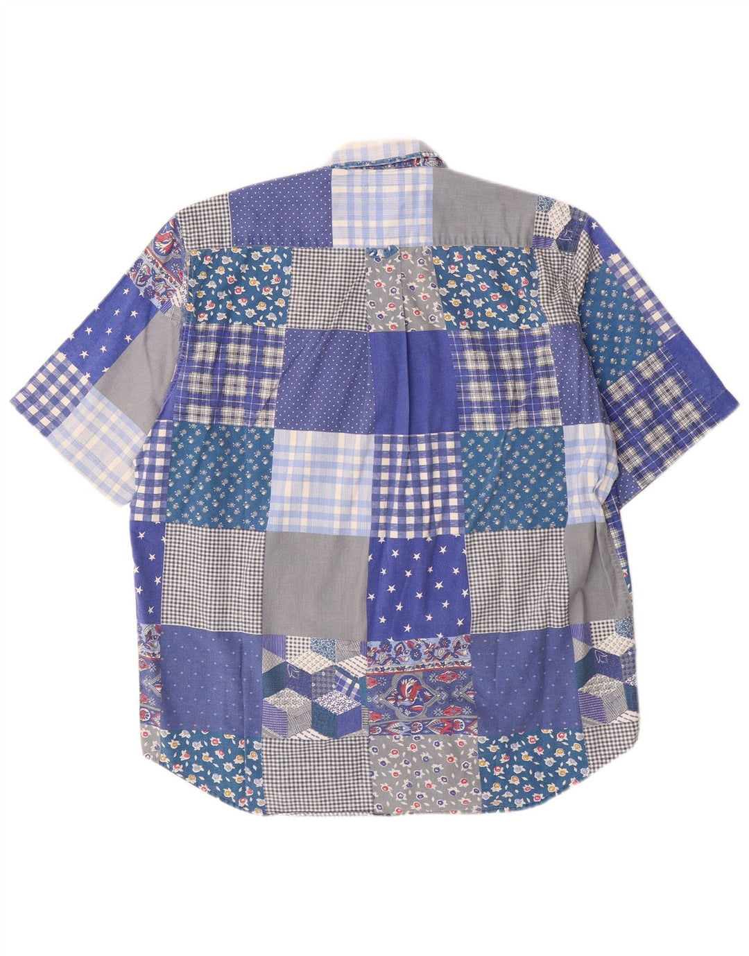 Sergio Tacchini Ανδρικό κοντομάνικο πουκάμισο μεγάλο μπλε συνονθύλευμα