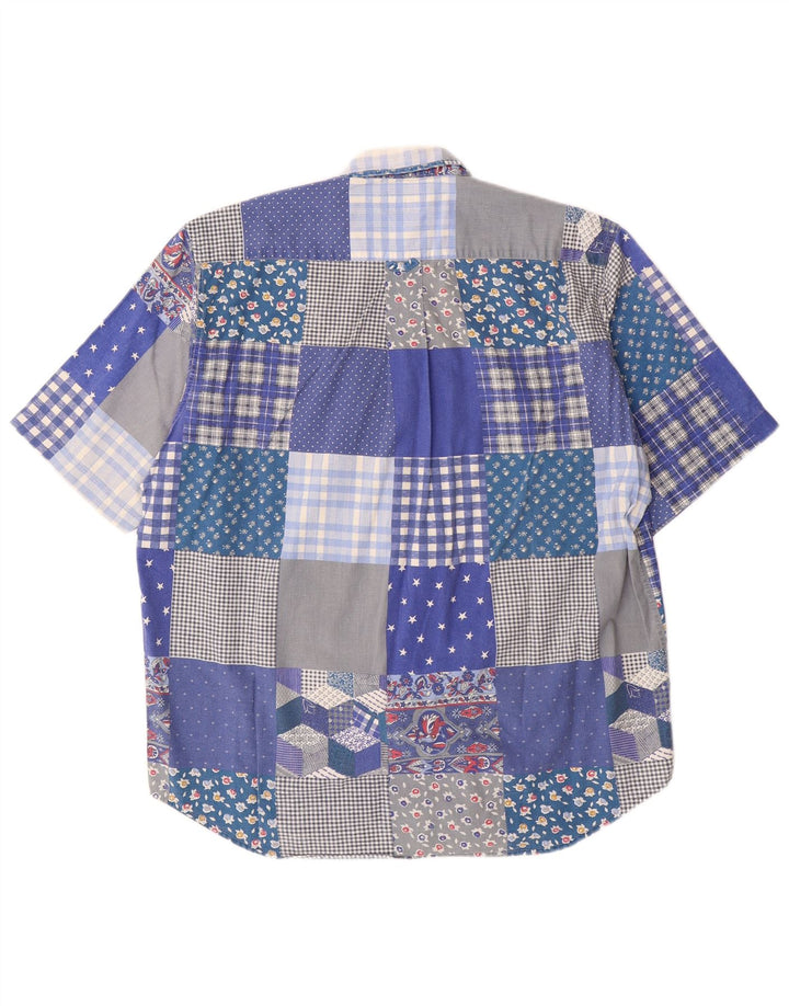 Sergio Tacchini Ανδρικό κοντομάνικο πουκάμισο μεγάλο μπλε συνονθύλευμα