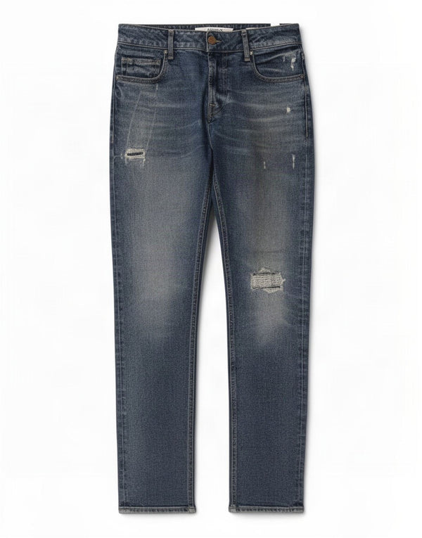 Guess Mens Distressed Skinny Jeans W32 L32 Blue Cotton