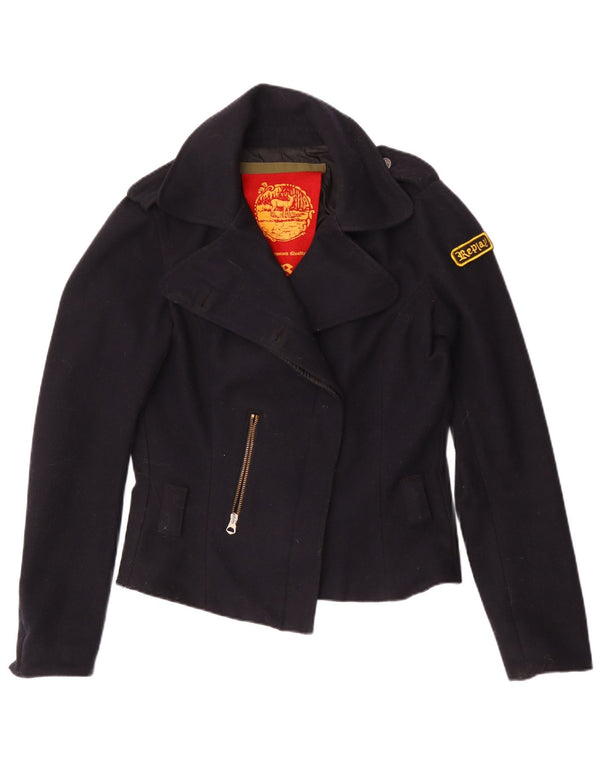 Replay Womens Blazer Jacket UK 16 Large Navy Blue Wool