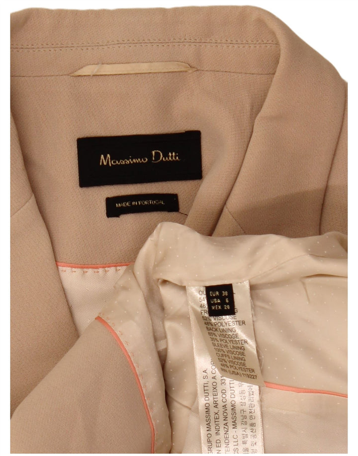 Massimo Dutti Γυναικείο μπουφάν σακάκι με 1 κουμπί EU 38 μικρό μπεζ ακρυλικό