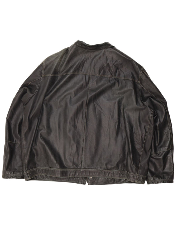 Vintage Ανδρικό Δερμάτινο Μπουφάν UK 44 2XL Μαύρο