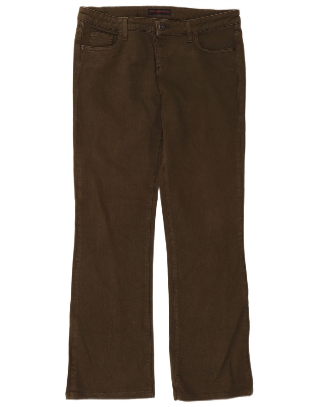 Trussardi Γυναικείο Τζιν μποτάκι W31 L31 Χακί βαμβακερό