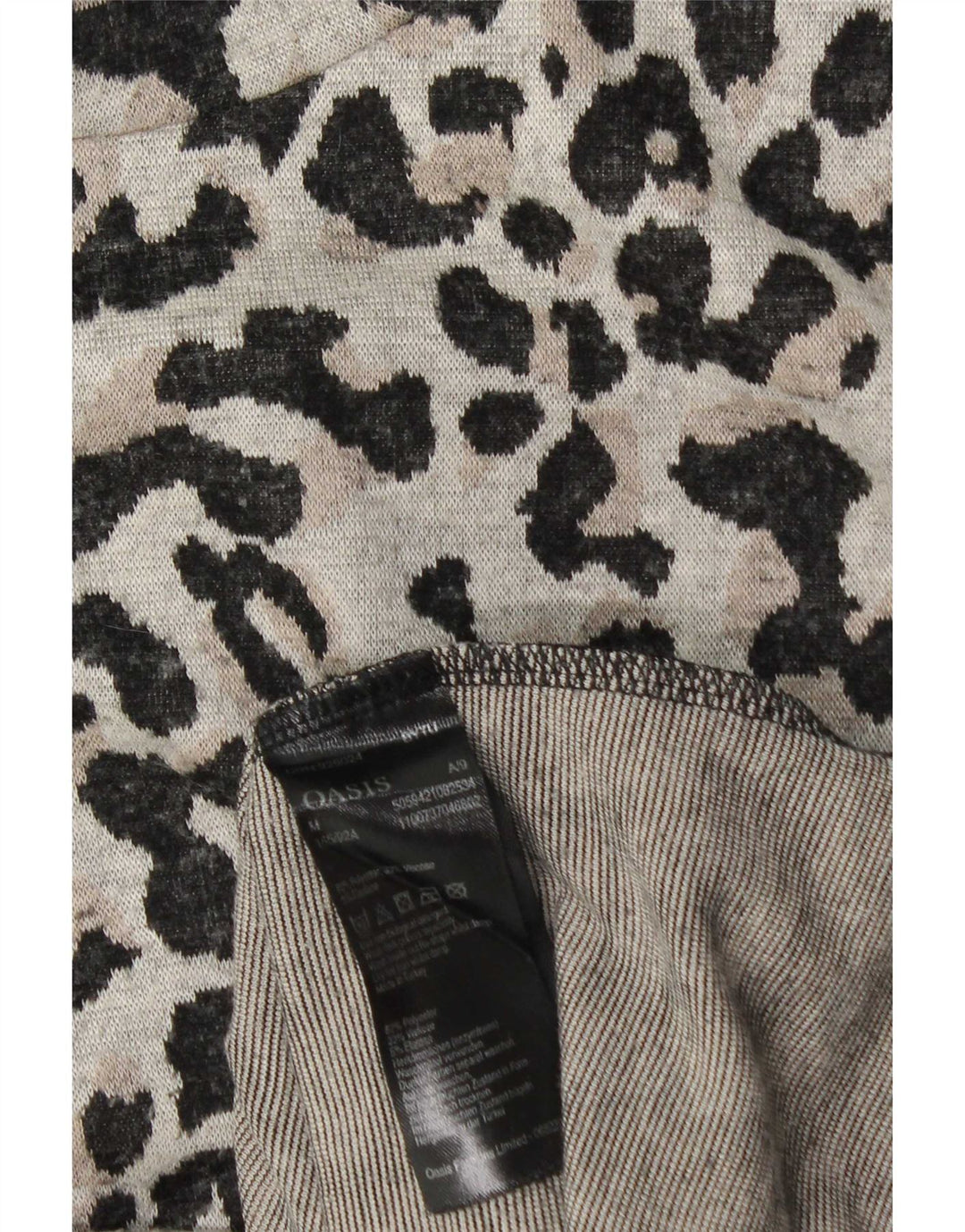 Γυναικείο τοπ Oasis μακρυμάνικο UK 14 Medium Grey Animal Print Polyester