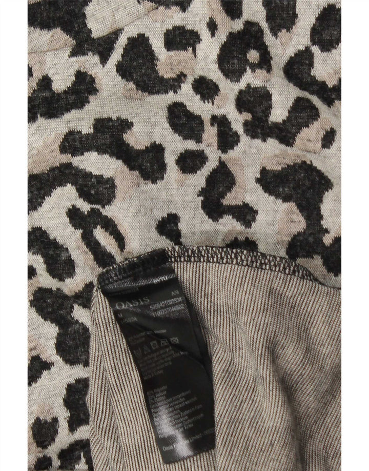 Γυναικείο τοπ Oasis μακρυμάνικο UK 14 Medium Grey Animal Print Polyester
