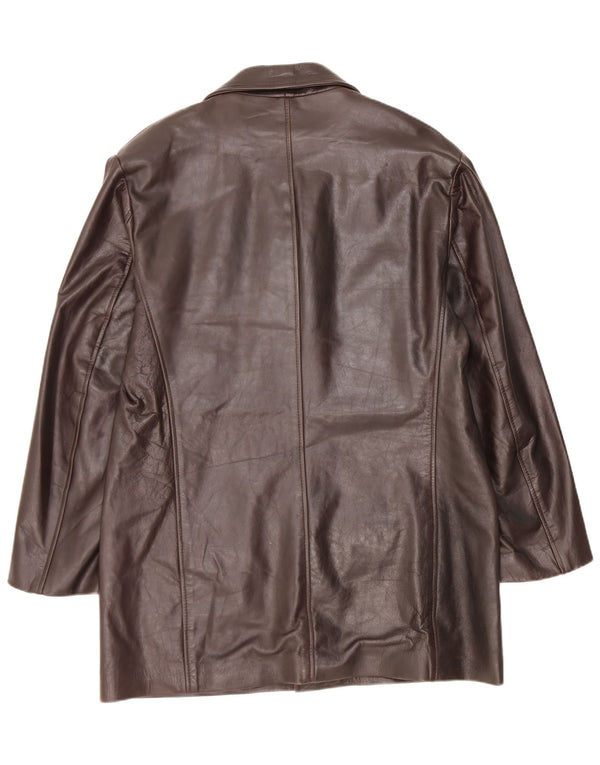Vintage Γυναικείο Δερμάτινο Παλτό UK 18 XL Καφέ