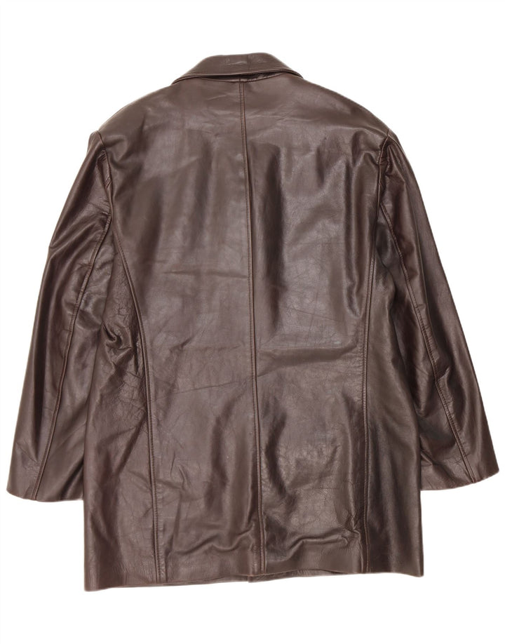 Vintage Γυναικείο Δερμάτινο Παλτό UK 18 XL Καφέ