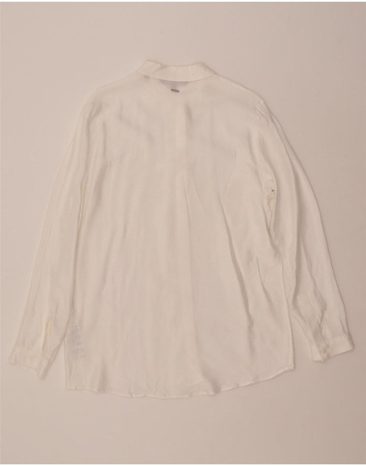 ARMANI EXCHANGE γυναικείο πουκάμισο UK 16 μεγάλη λευκή ρίγα βισκόζη