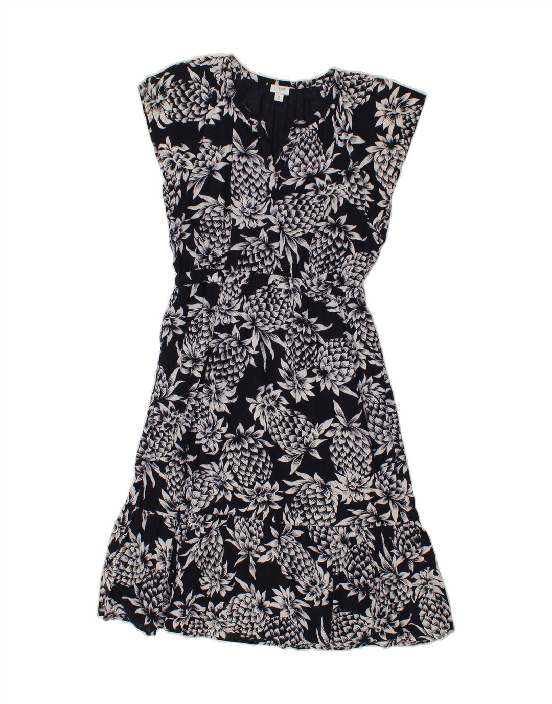 J. CREW Womens Sleeveless Basic Dress US 6 Medium Navy Blue Floral Cotton Vintage J. Crew and Second-Hand J. Crew from Messina Hembry 