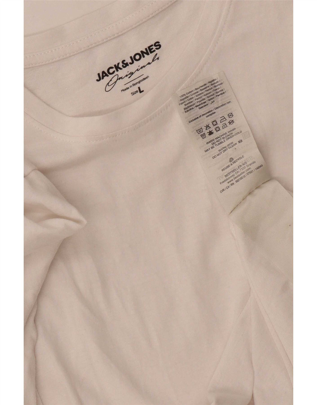 Jack & Jones Ανδρικό T-Shirt Top μεγάλο λευκό βαμβακερό