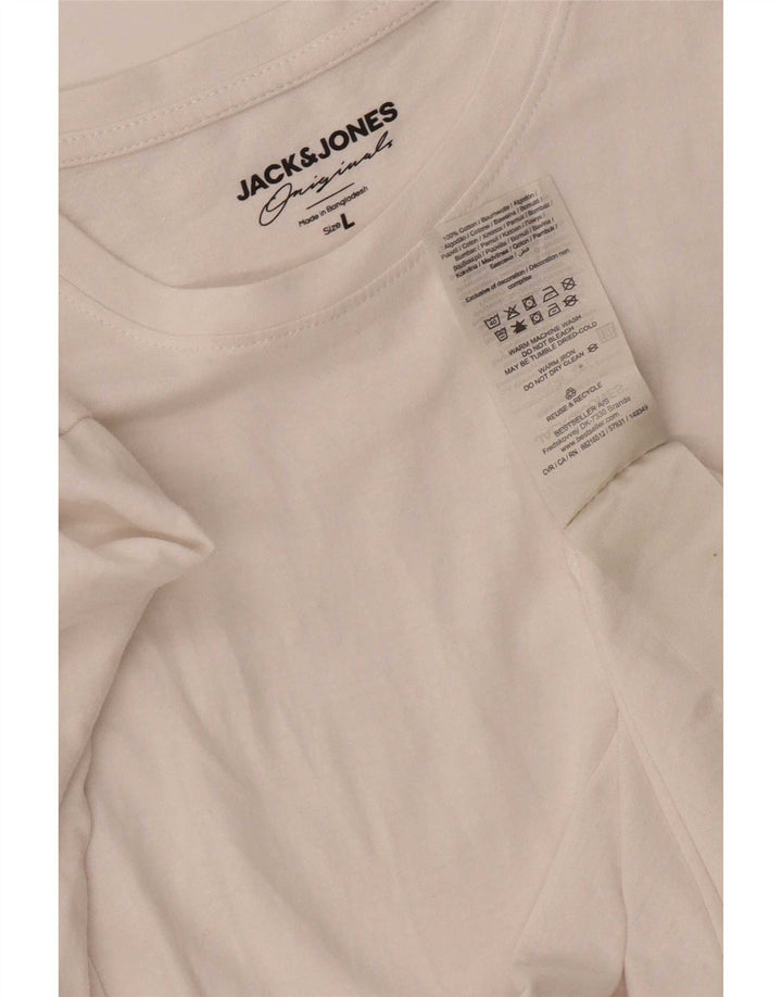 Jack & Jones Ανδρικό T-Shirt Top μεγάλο λευκό βαμβακερό