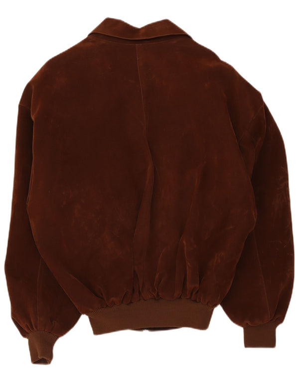 Vintage Ανδρικό Suede Bomber Jacket UK 40 Large Brown
