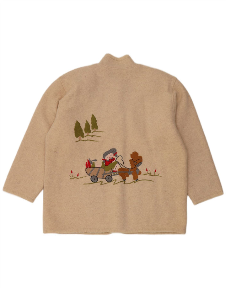 VINTAGE Γυναικείο Μπουφάν με 5 κουμπιά Blazer UK 14 Large Beige