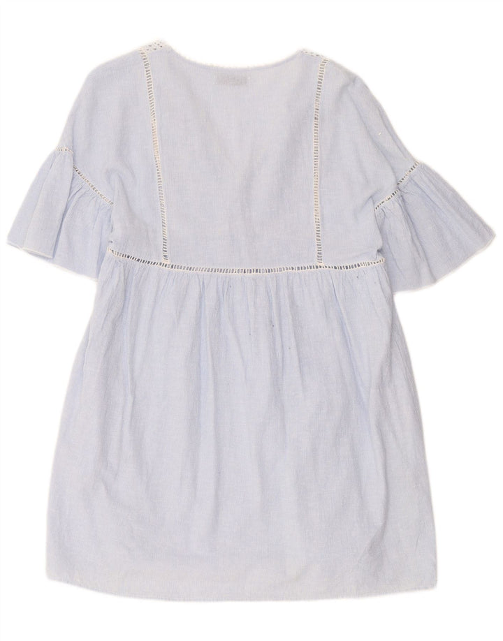 Zara Γυναικείο φόρεμα Trafaluc Shift UK 12 Medium Blue Pinstripe