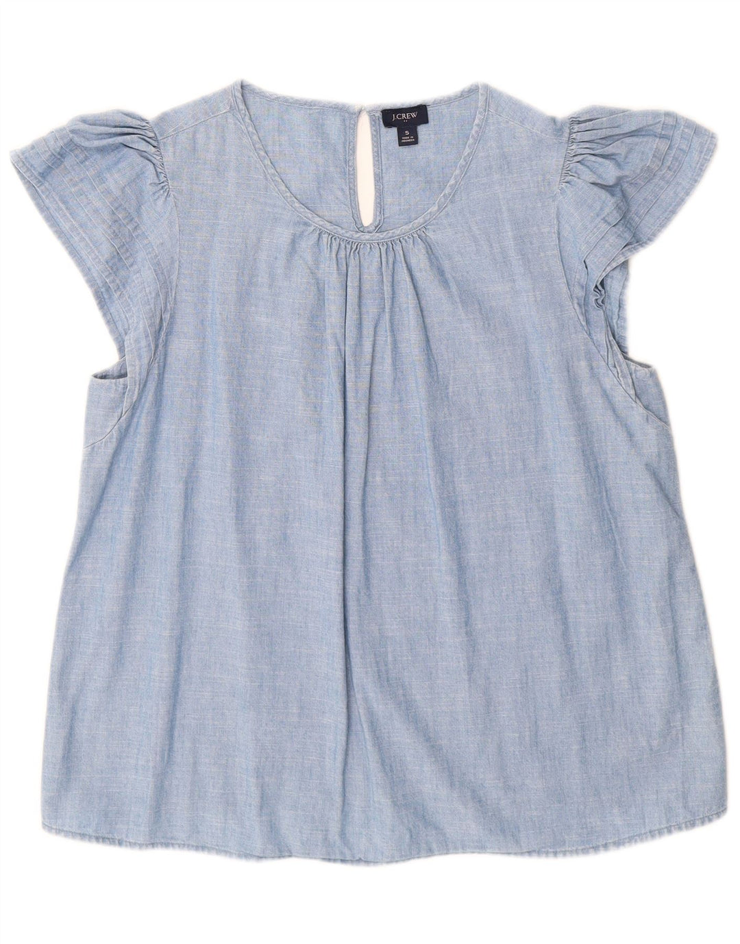 J. CREW Γυναικεία Μπλούζα Τοπ UK 10 Small Blue Cotton