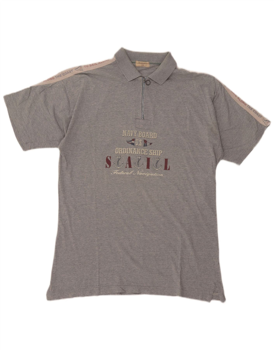 Ανδρικό γραφικό πόλο μπλουζάκι Mc Crae's XL Γκρι βαμβακερό