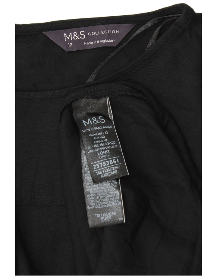 Marks & Spencer Γυναικείο φόρεμα 3/4 μανίκι Shift UK 12 μέτριο μαύρο βισκόζη