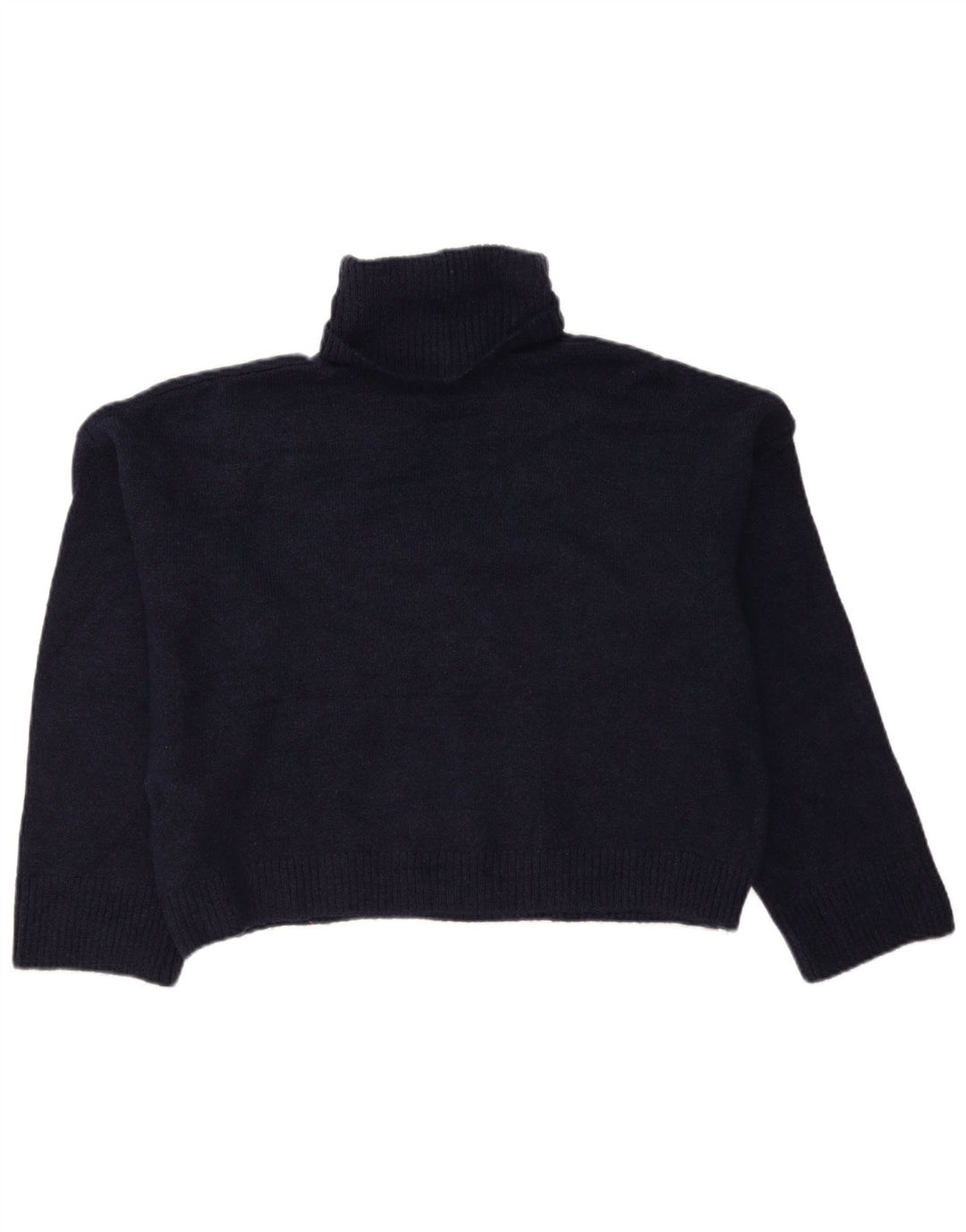 Zara γυναικείο πουλόβερ με ρολό λαιμόκοψη UK 10 Small Navy Blue