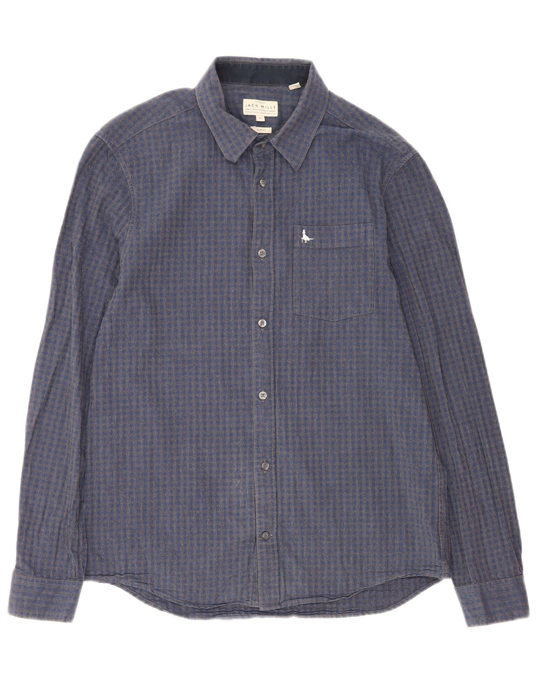Ανδρικό πουκάμισο Jack Wills Slim Fit Medium Blue Gingham Cotton