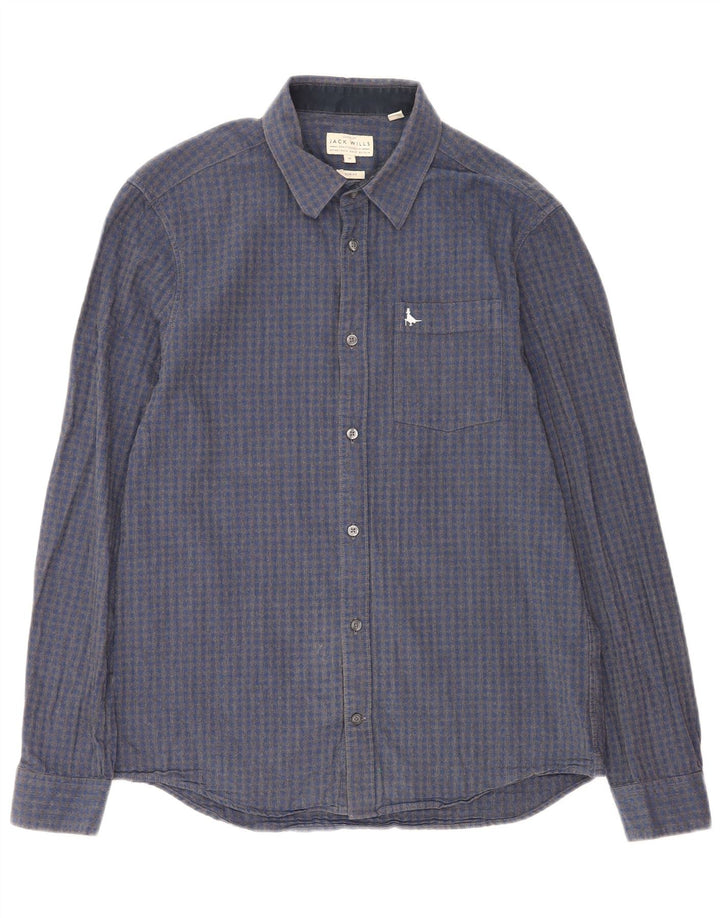 Ανδρικό πουκάμισο Jack Wills Slim Fit Medium Blue Gingham Cotton