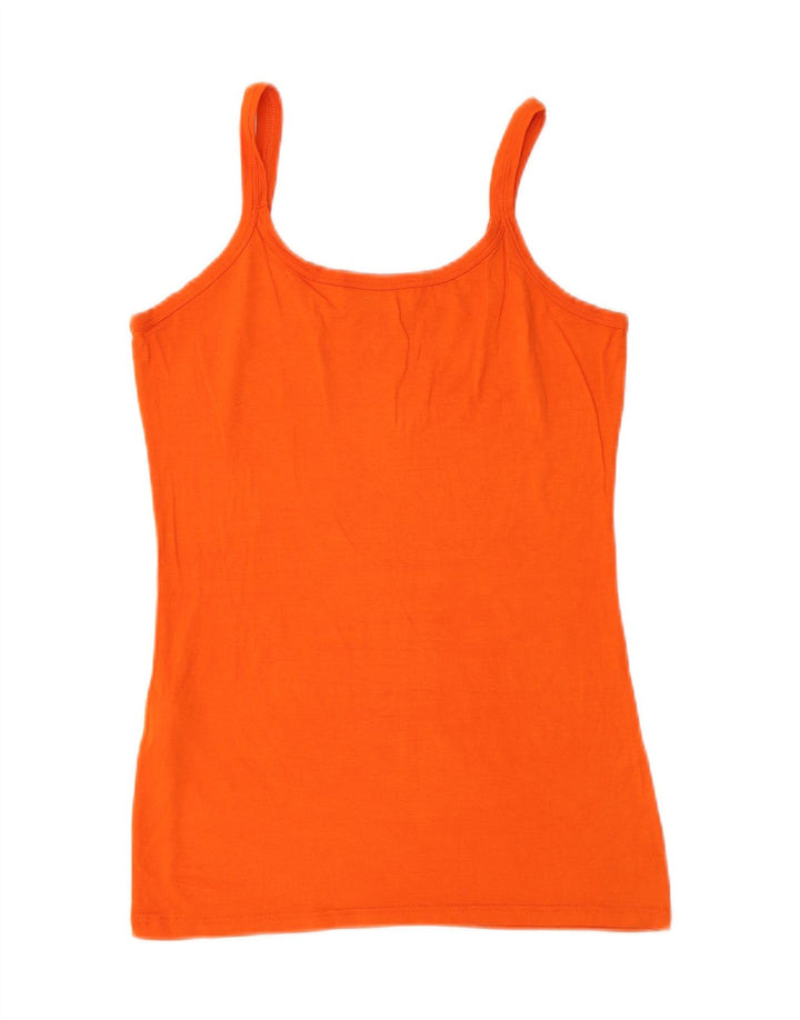 Vintage γυναικείο Cami Top UK 14 Μεγάλη πορτοκαλί βισκόζη